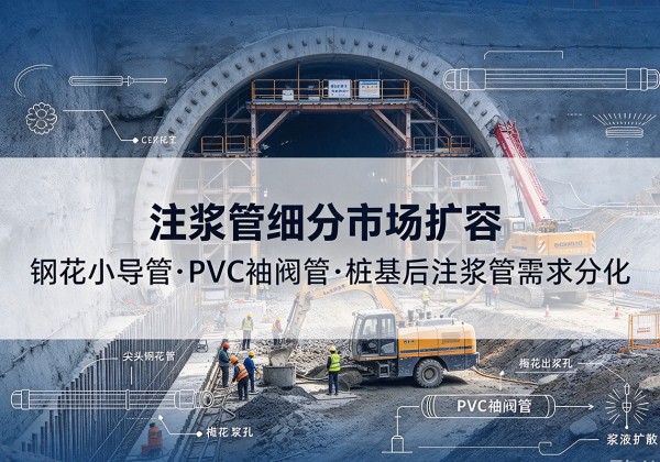 浮梁注浆管细分市场扩容，隧道钢花小导管、PVC 袖阀管、桩基后注浆管需求分化